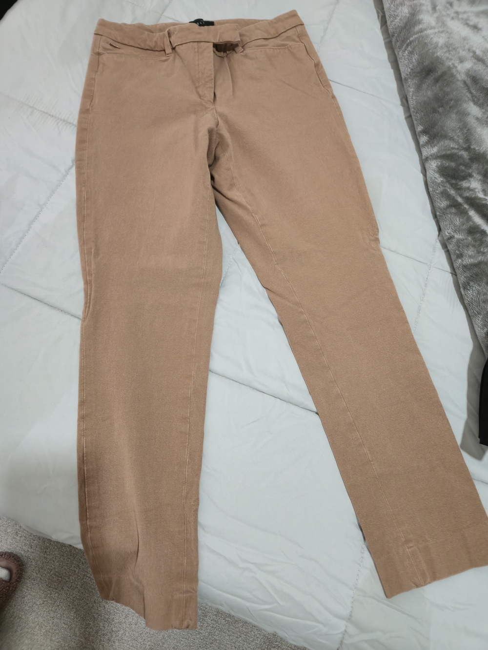 White House Black Market Women's Cropped Straight-Leg Pants in Camel